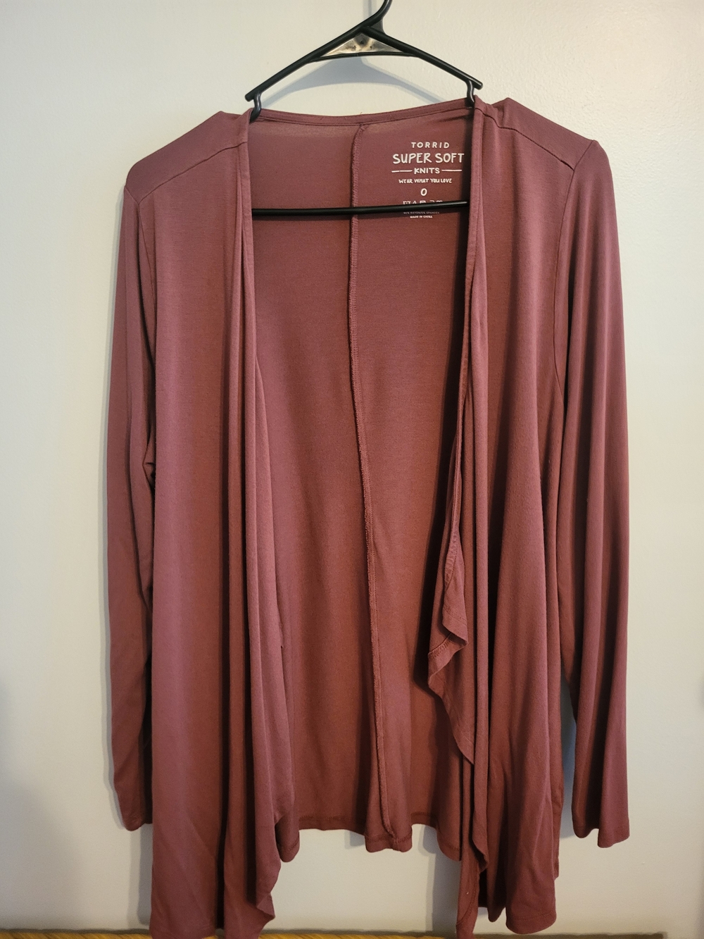 Torrid 0x Super Soft Knit Open Cardigan in Dusty Rose